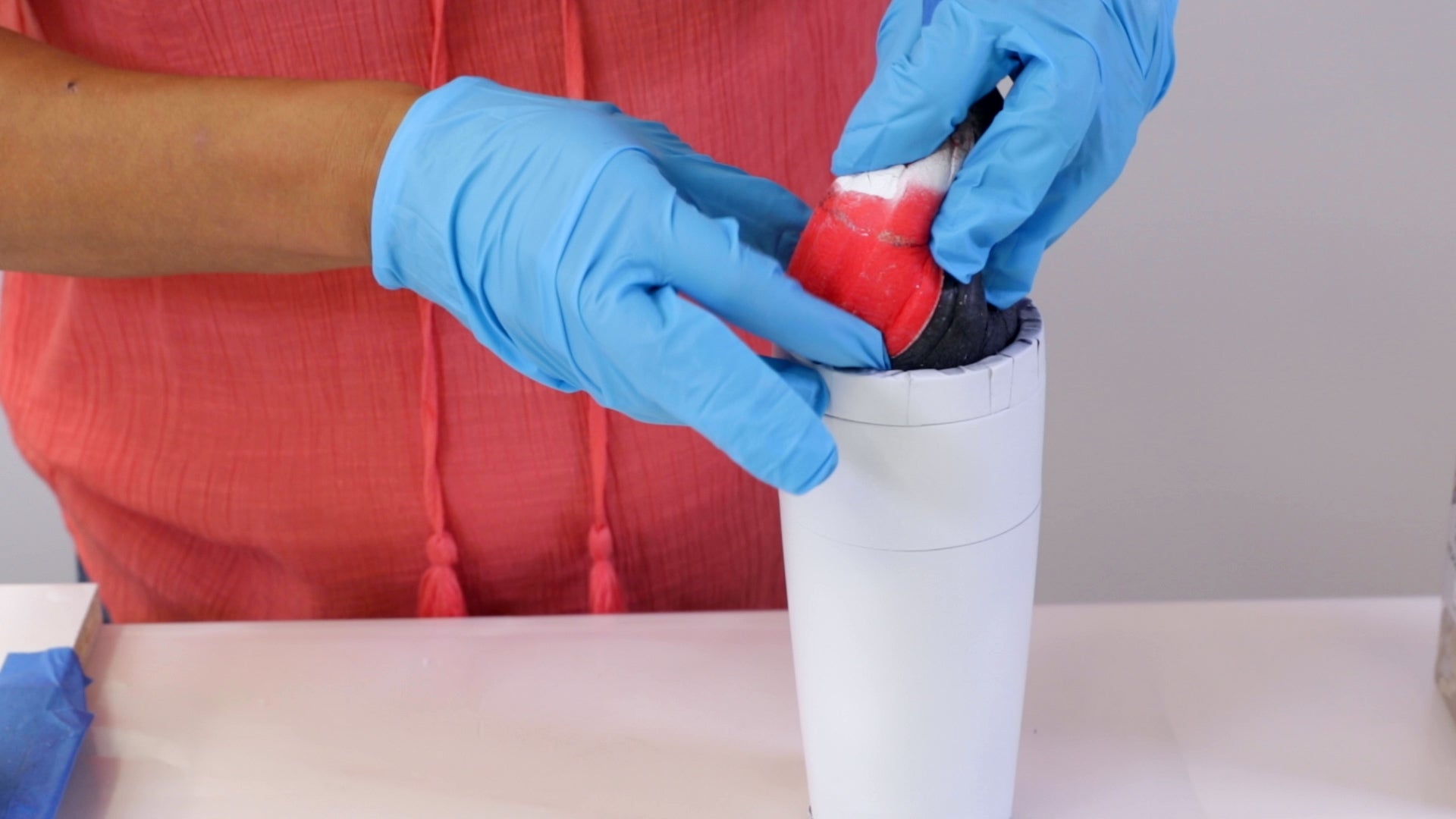 Make A Resin Tumbler - popsicle stick or gloved finger to carefully spread it