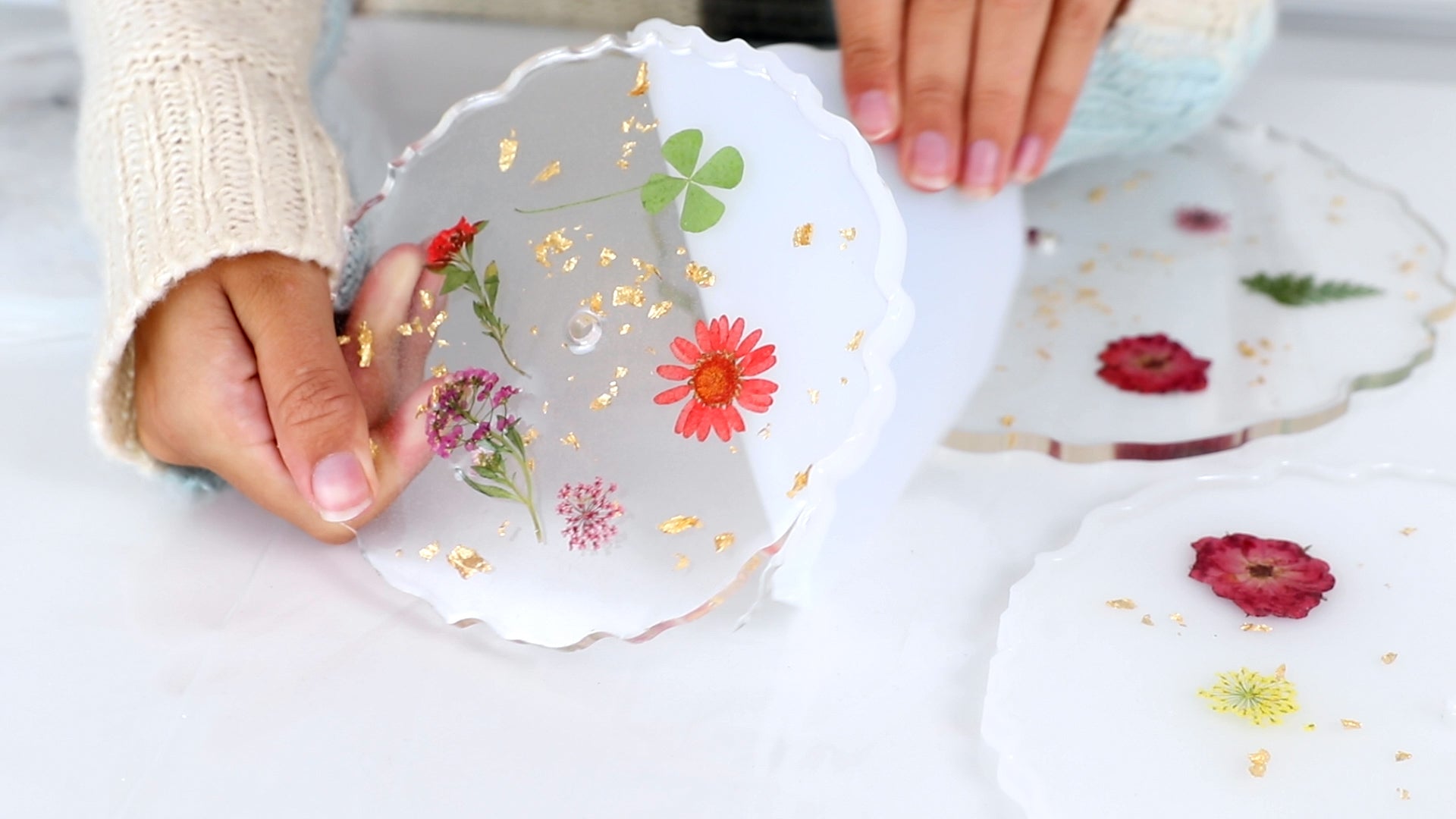 removing cured resin from mold