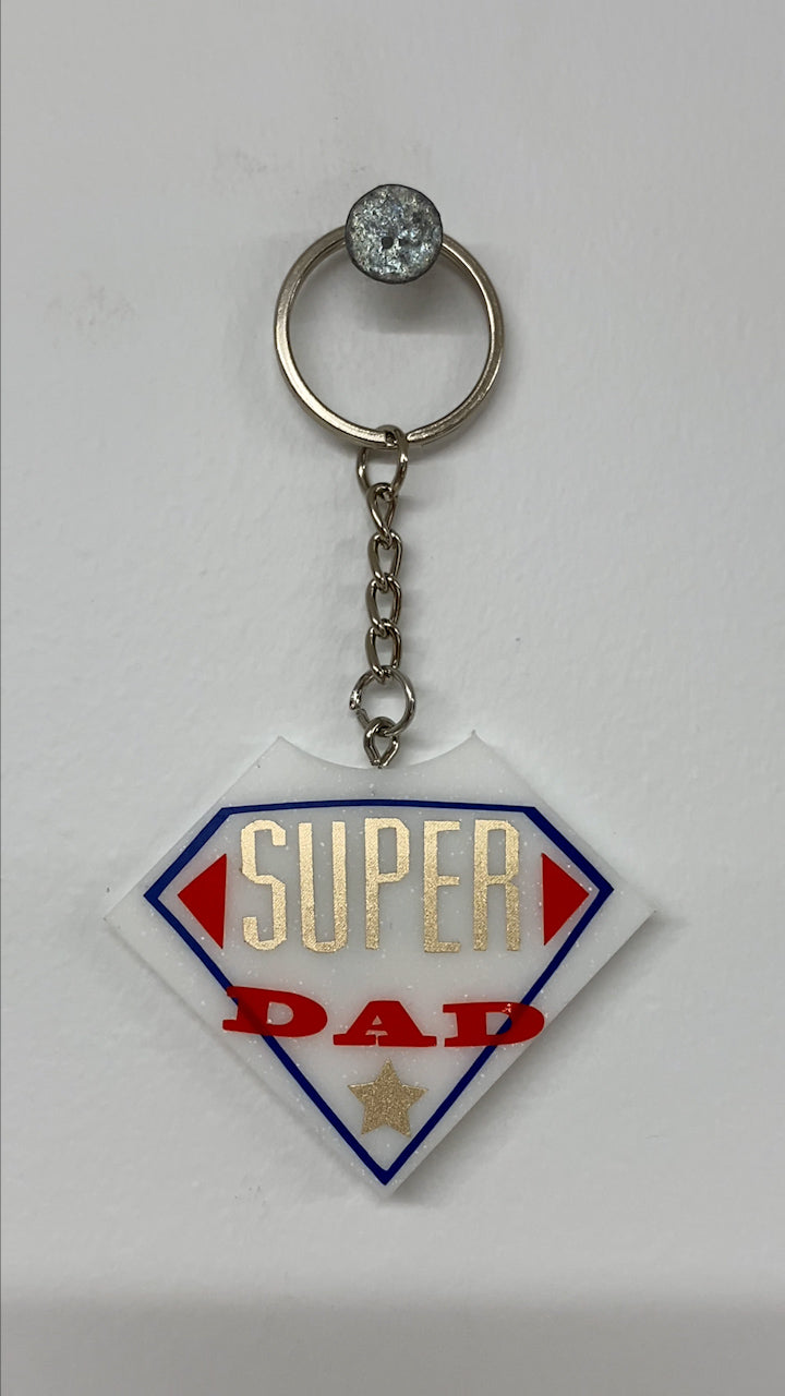 Glitter epoxy LV keychain with heat transfer vinyl using Cricut 