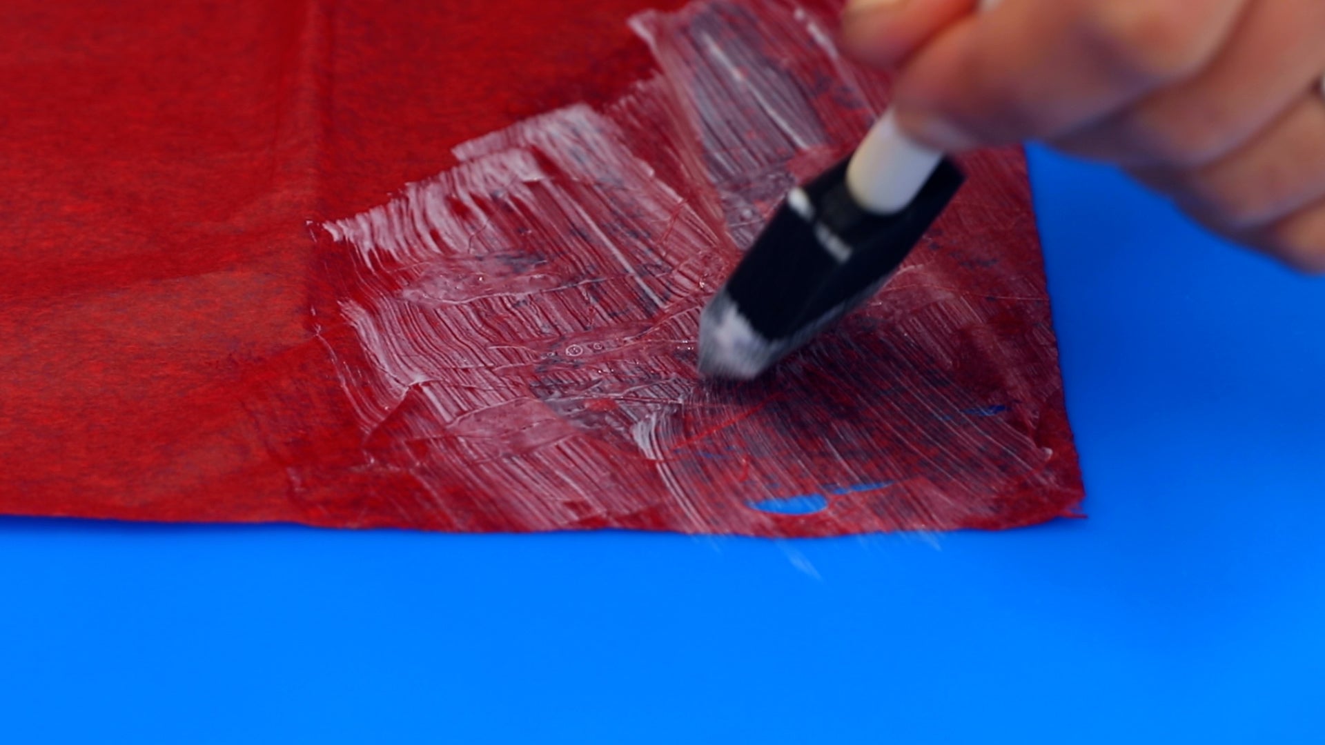 tissue paper can tear after applying sealant