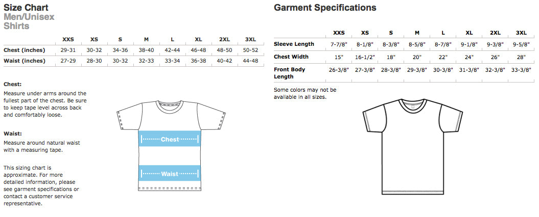 unisex size chart jacket - Haval