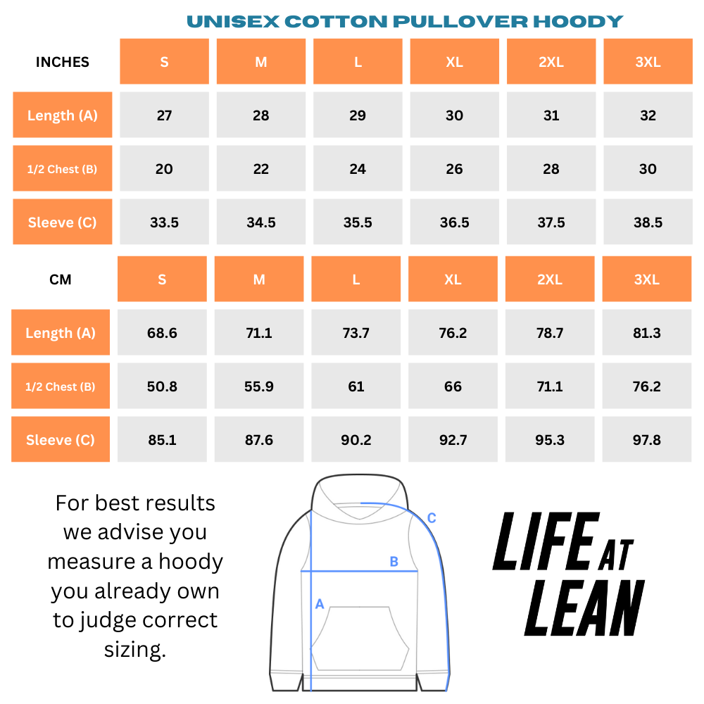 Hoody size chart