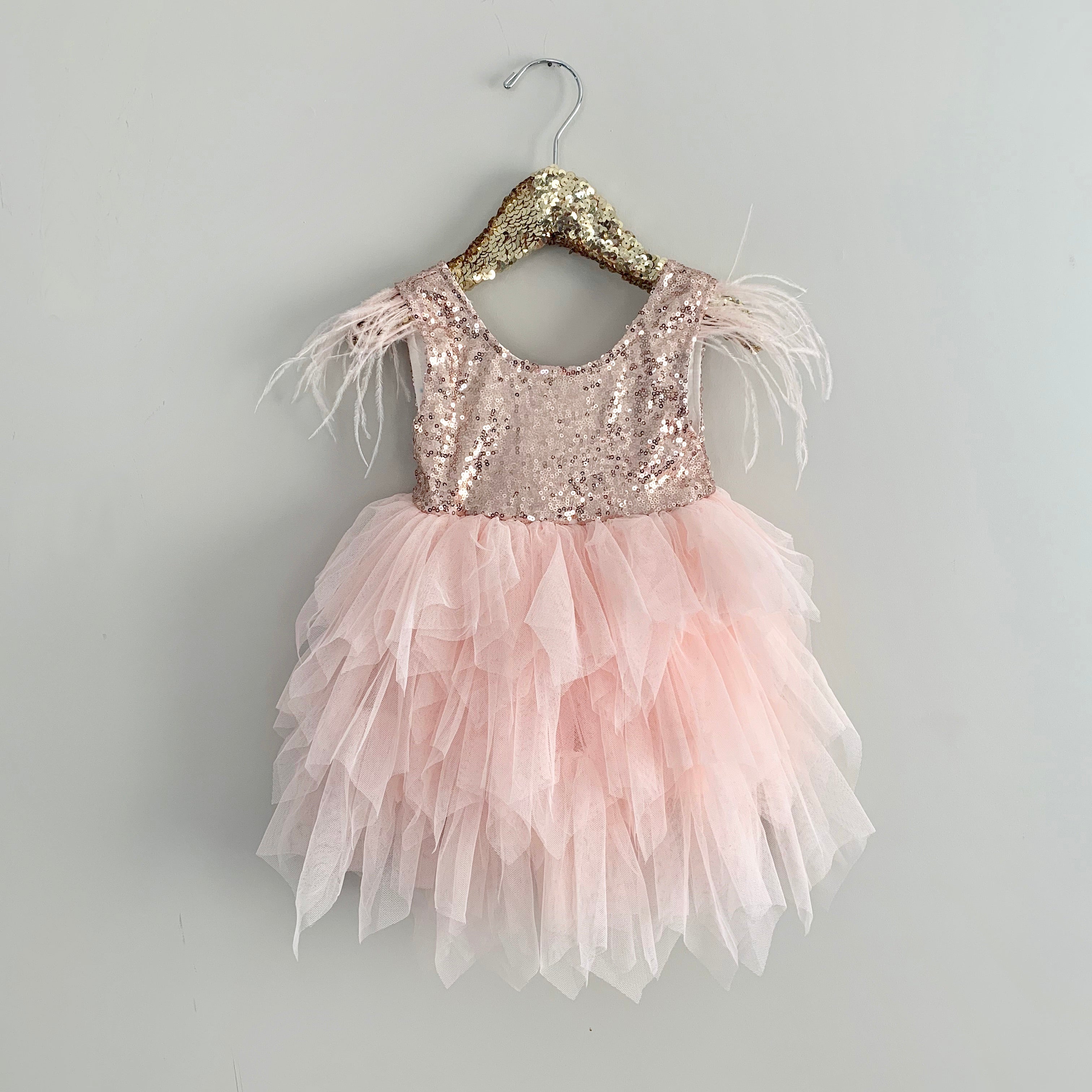 pink and gold baby dress