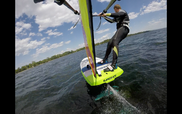 Cruising Stance with the Sailworks Flyer Foil Windsurf Sail