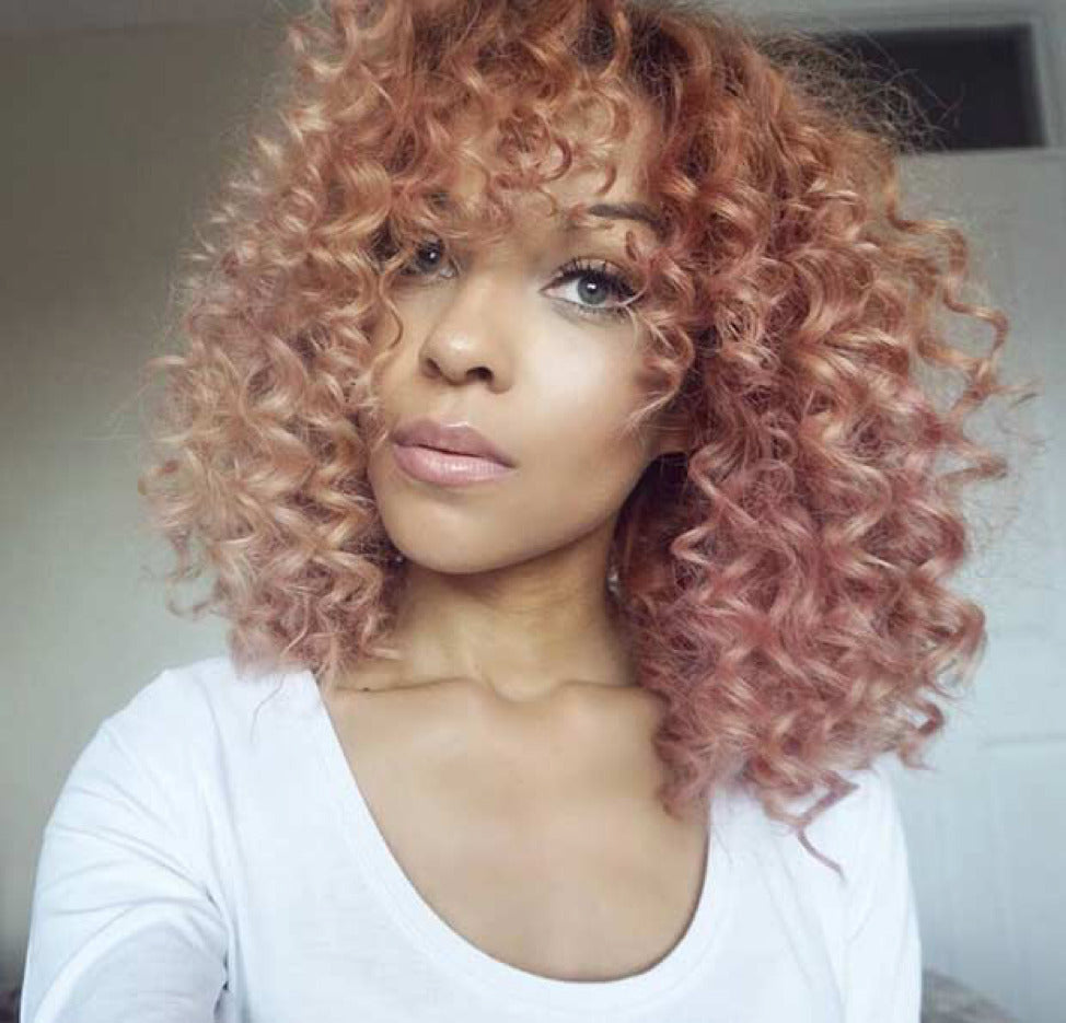 rose gold hair on black girl