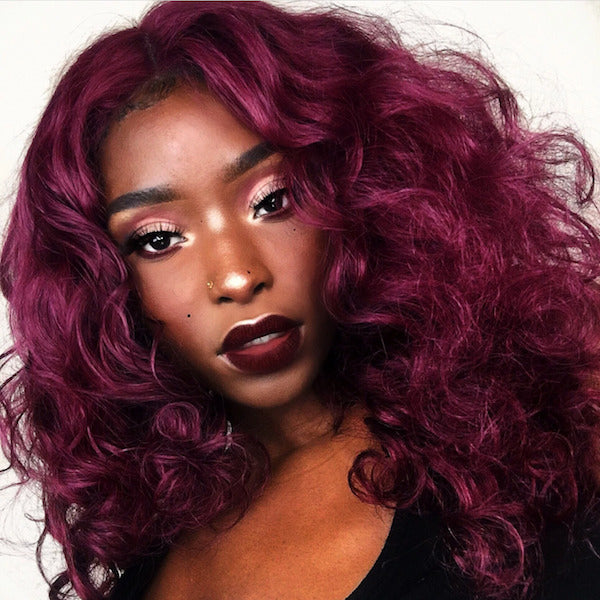 burgundy hair on dark skin