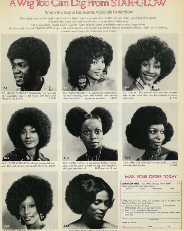 Natural Hair Wig Poster from the 1970s