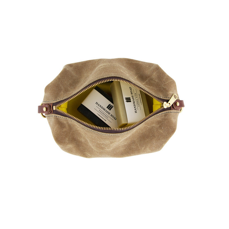 Waxed Canvas Dopp Kit- Sage