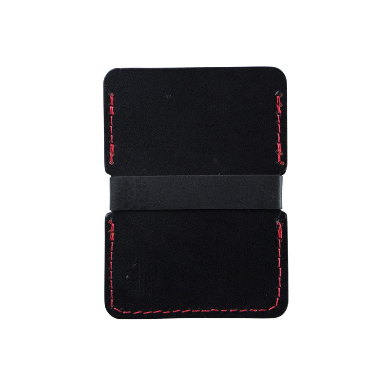 Minimalist Wallet with Rubber Band- Black