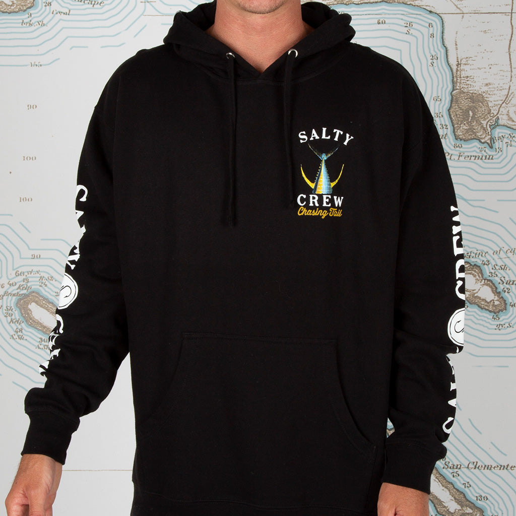 Salty Crew Mens Fishing Charters Hooded Fleece - Heather Grey