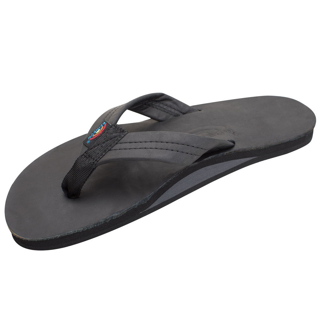 Rainbow Classic Leather Flip Flops Sandals Sand Black Casual Men 7.5-8.5