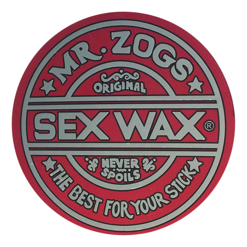 Sex Wax Classic Logo Stickers 7 Metallic Red Seaside Surf Shop 