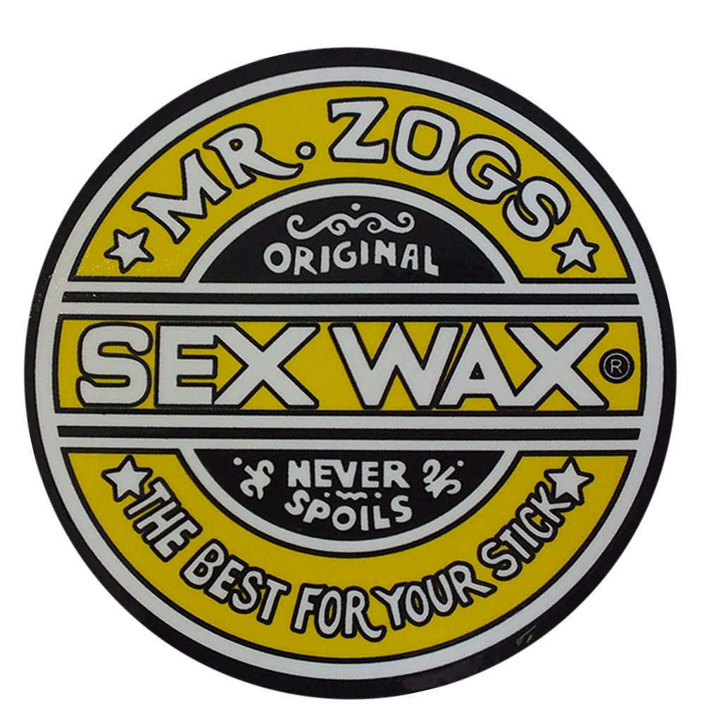 Sex Wax Classic Logo Stickers 7 Yellow Seaside Surf Shop 