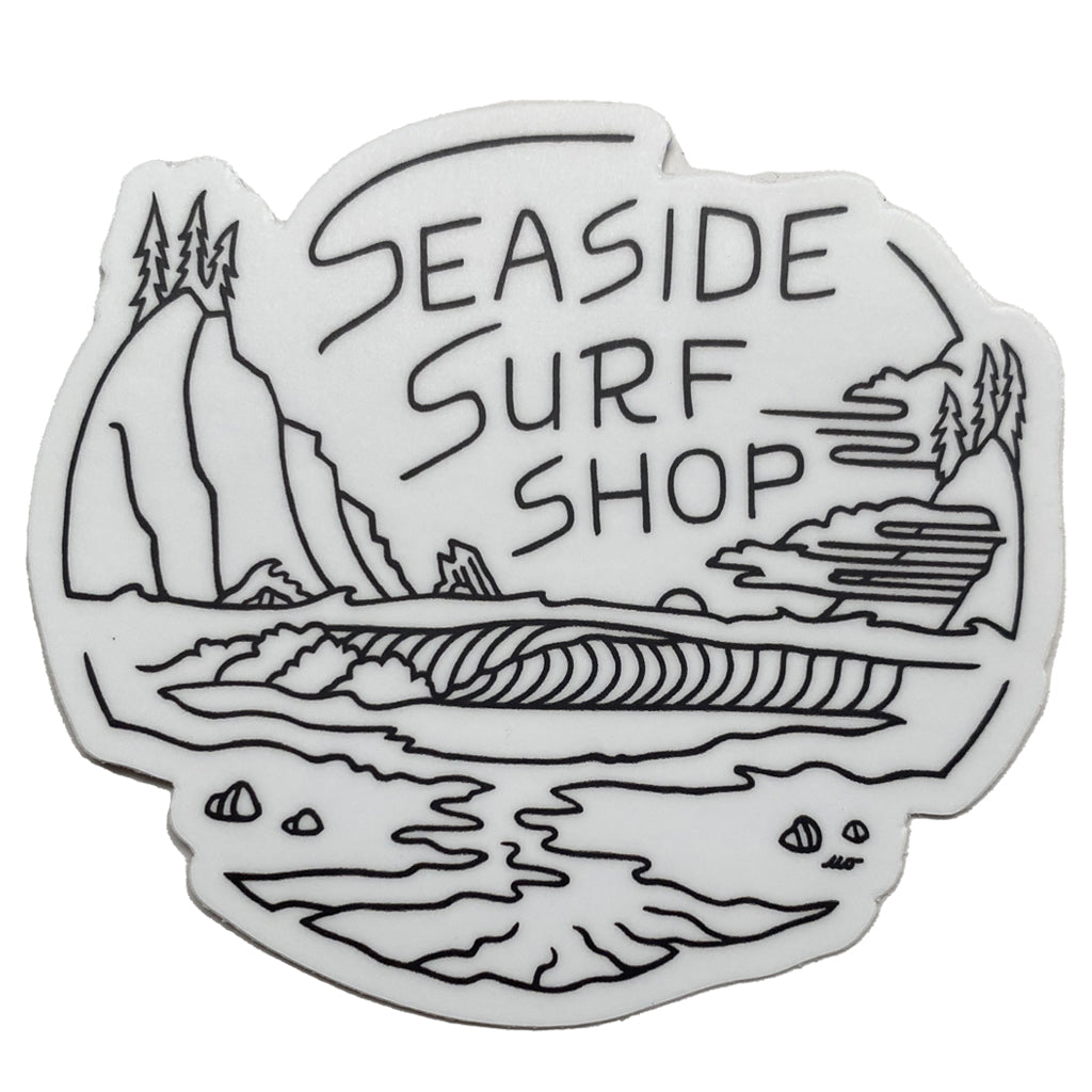 Seaside Surf Shop Beach Vibes Sticker 3” X 3 Seaside Surf Shop 