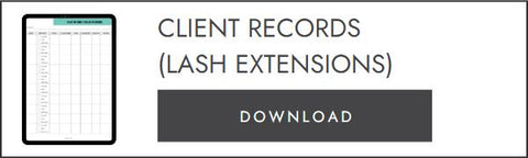 Client Records for Lash Extensions - Free Download
