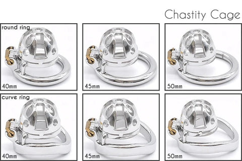 Keuschheitskäfige aus Mikrometall mit gebogenen Ringen und flachen Ringen