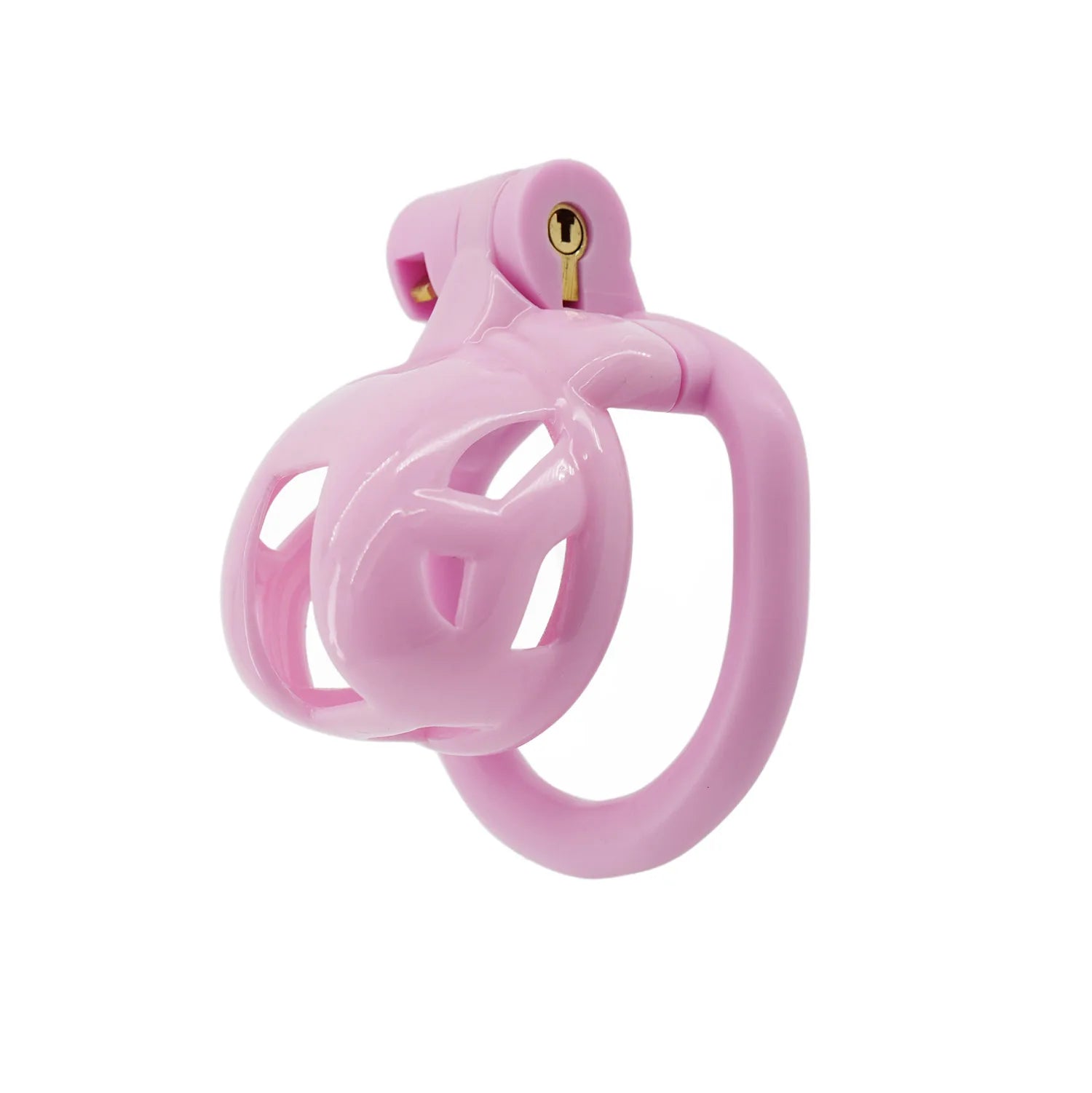 Cage de chasteté Mini Cobra rose avec anneaux péniens de 4 tailles - KeepMeLocked