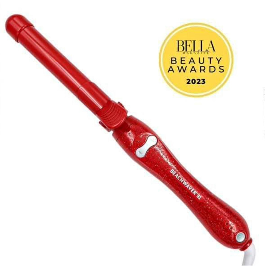 Beachwaver B1 Rotating Curling Iron | Red Glitter