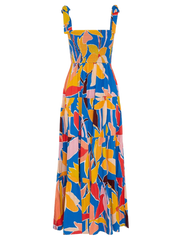 kinstell Women's Summer Boho Spaghetti Strap Square Neck Ruffle Casual Flowy Long Dress Beach Swing Party Maxi Dress