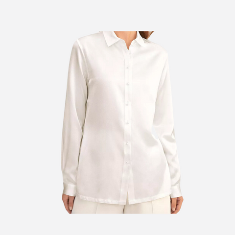 White Button Down Silk Shirt