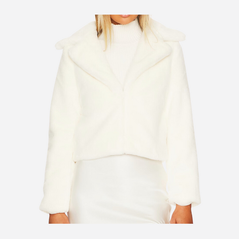 White Faux Fur Jacket