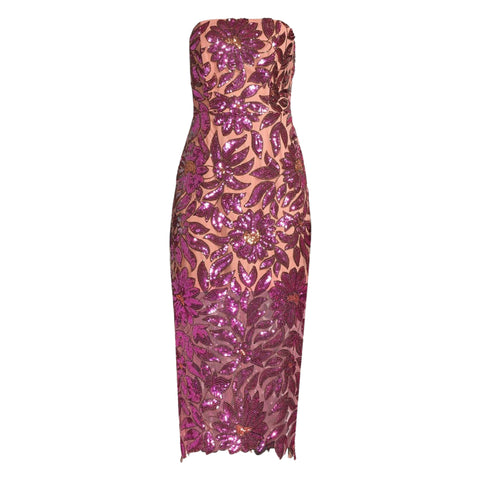 Olea Strapless Sequin Midi-Dress
