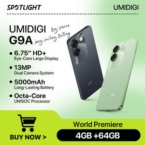UMIDIGI G9A Android 14 Smartphone Octa-core 13MP+8MP Camera 64GB 6.75” Water Drop HD+ 5000mAh Battery Dual SIM Card Cellphone - KK Moonlighting