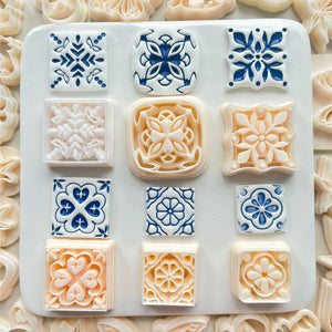Intricately Patterned Flower Stamp Shaped Clay Molds, Tools For DIY Jewelry Handmade Artwork - KK Moonlighting