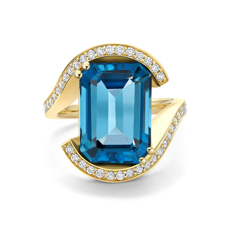 Gstaad Statement Ring featuring London Teal Topaz by Augustine Jewels