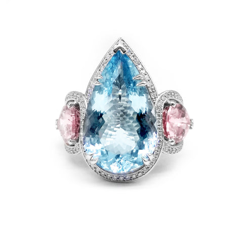 Aquamarine Morganite Ring