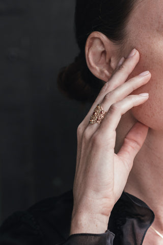 Andalusian Filigree Garnet and Citrine Ring