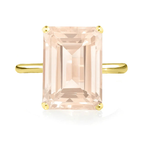 Yellow Gold Rose Quartz Cocktail Ring by Augustine Jewels