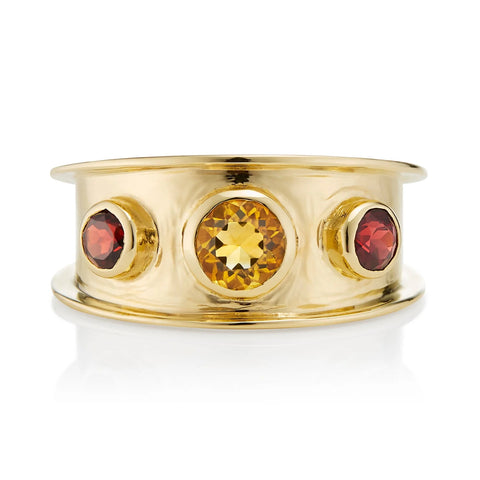 Andalusian Statement Ring in Garnet and Citrine by Augustine Jewels