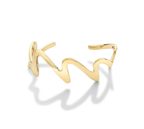 Yellow Gold Wedeln Bangle