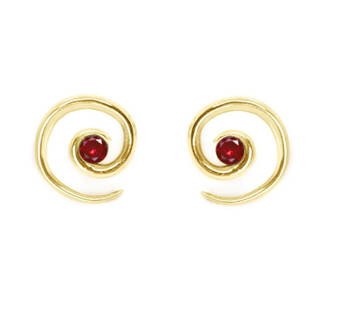 Ruby Spiral Earrings by Augustine Jewels