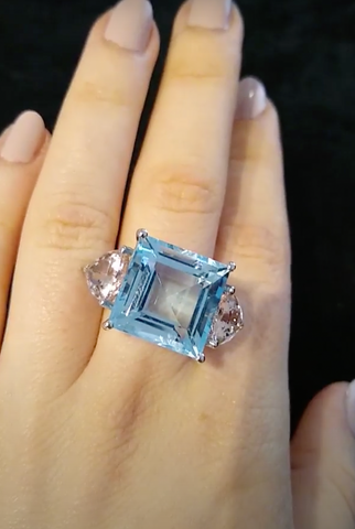 Bespoke blue topaz ring