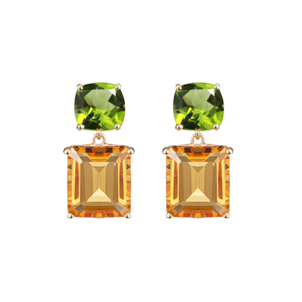 Bespoke Peridot & Citrine Earrings