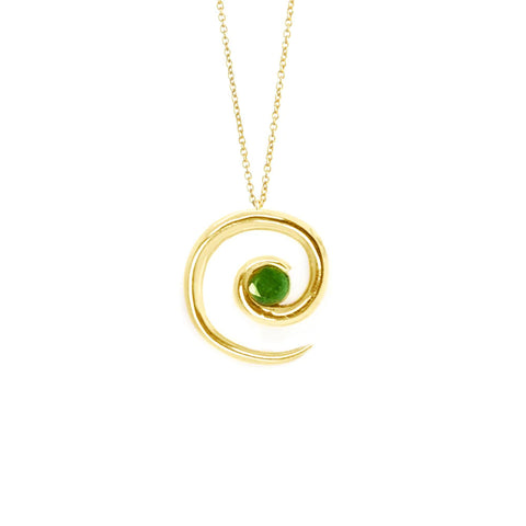 Yellow Gold Vermeil Emerald Necklace