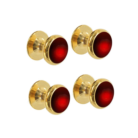 Yellow Gold Plated Garnet Shirt Studs