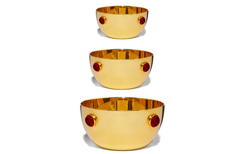 Gold garnet bowls