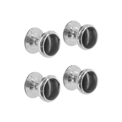 Sterling Silver Hematite Shirt Studs