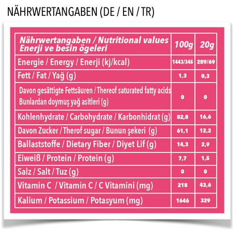 Nährwerte Erdbeere Chips LOVE