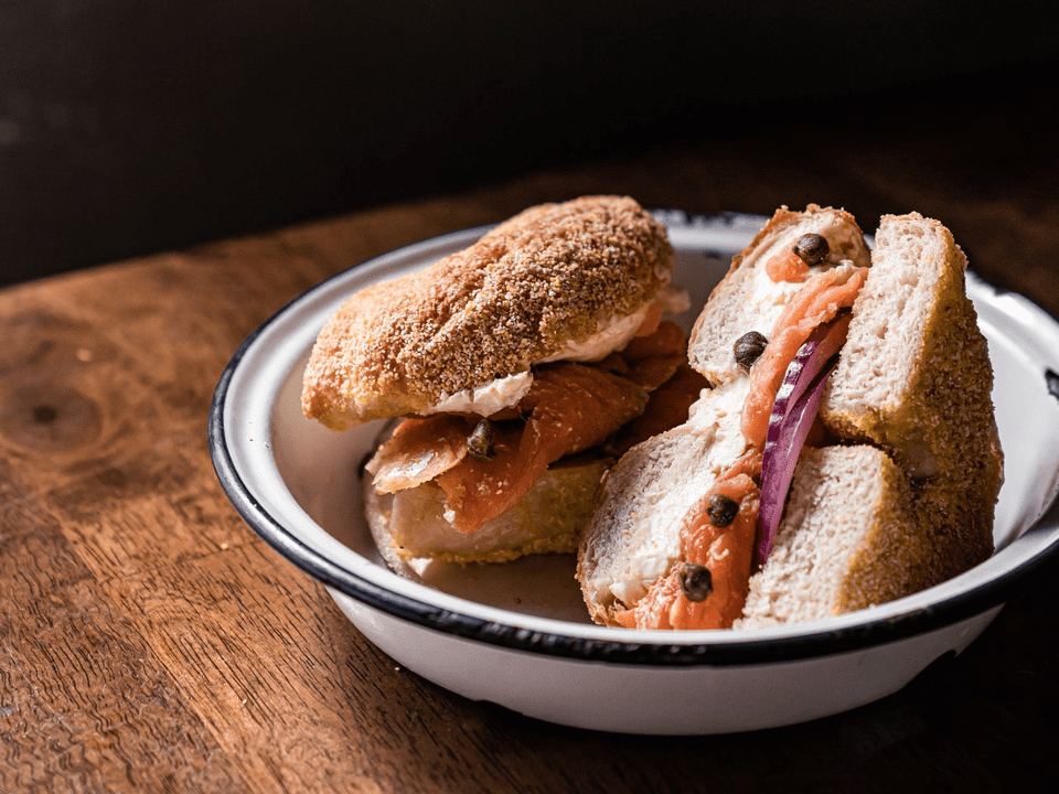 Smoked Salmon & Cream Cheese Bagel by Sarnies Cafe