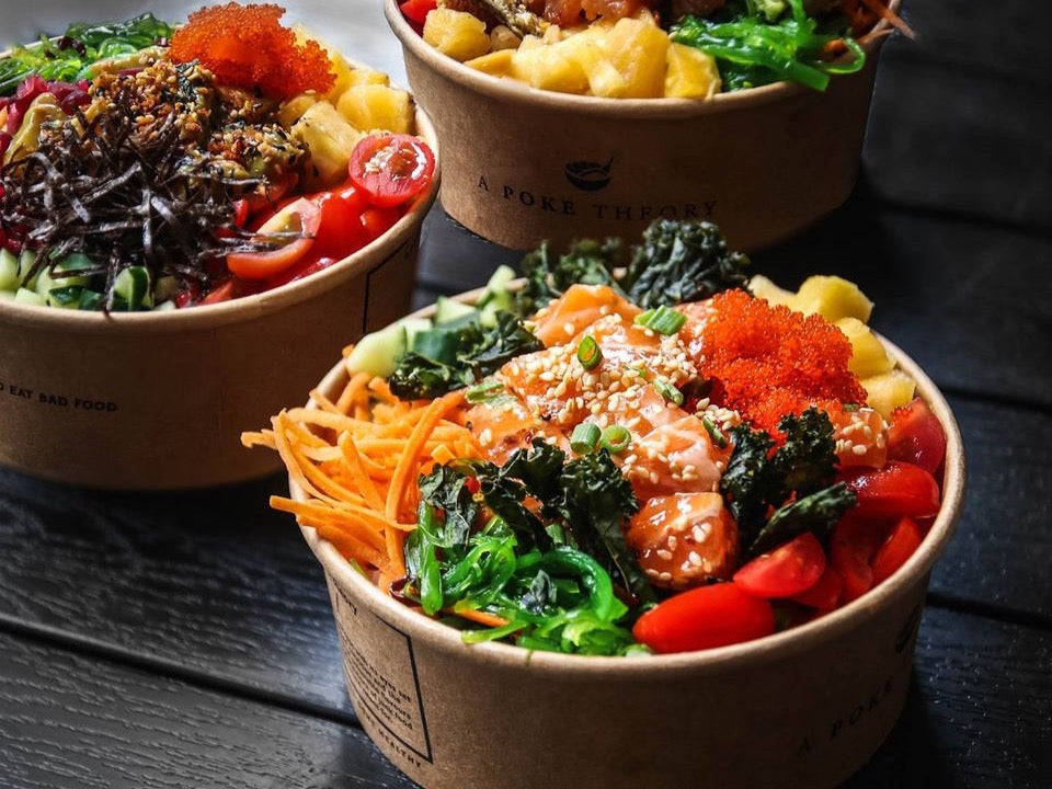 Poke Bowls with Marinated Sushi, Vegetables and Grains by Poke Theory