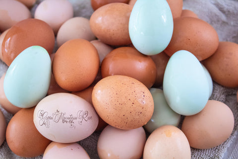 Eggs, Beautiful colors of blues, light browns, dark brown and speckles.