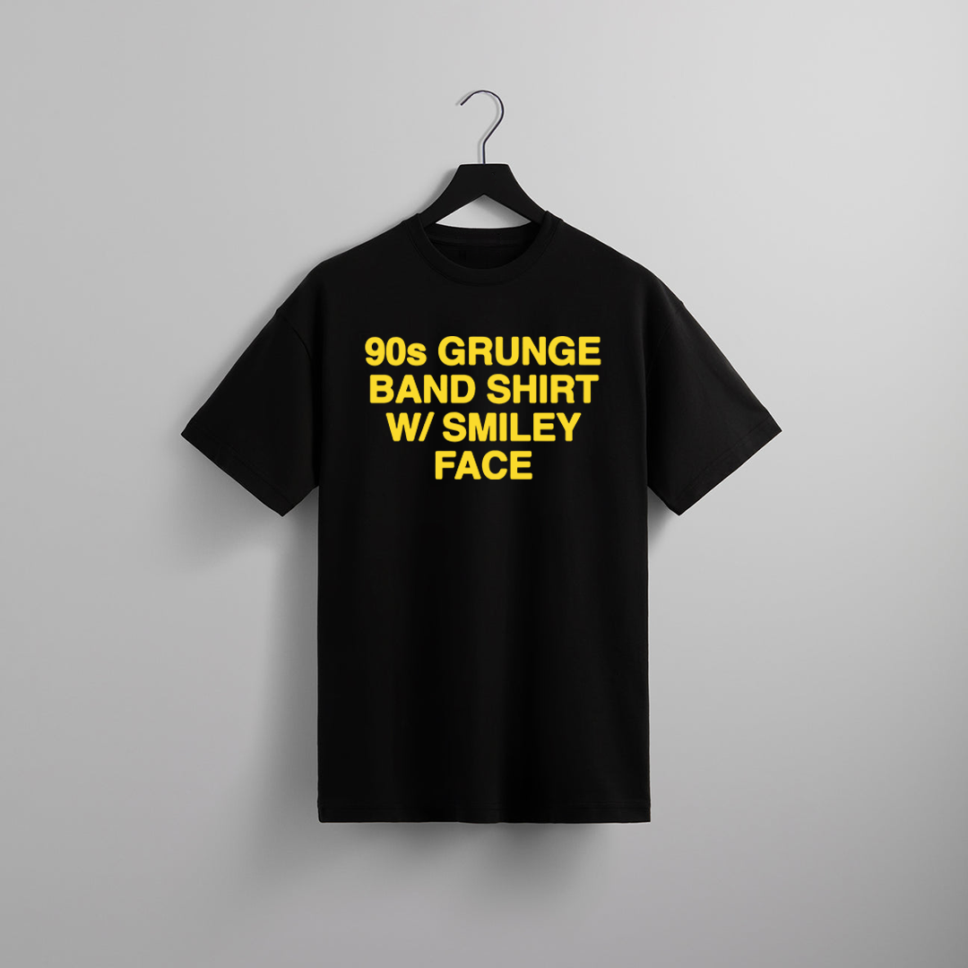 90s GRUNGE BAND GRAPHIC T-SHIRT BLACK - STREETWEAR