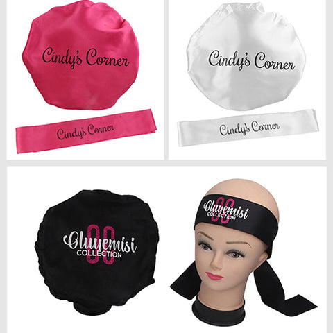 Customized Logo Brand Name Hair Care Bonnet