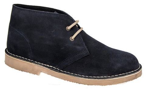 blue leather desert boots