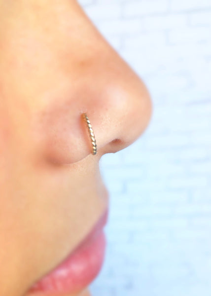 twisted tiny fake nose ring - faux nose 