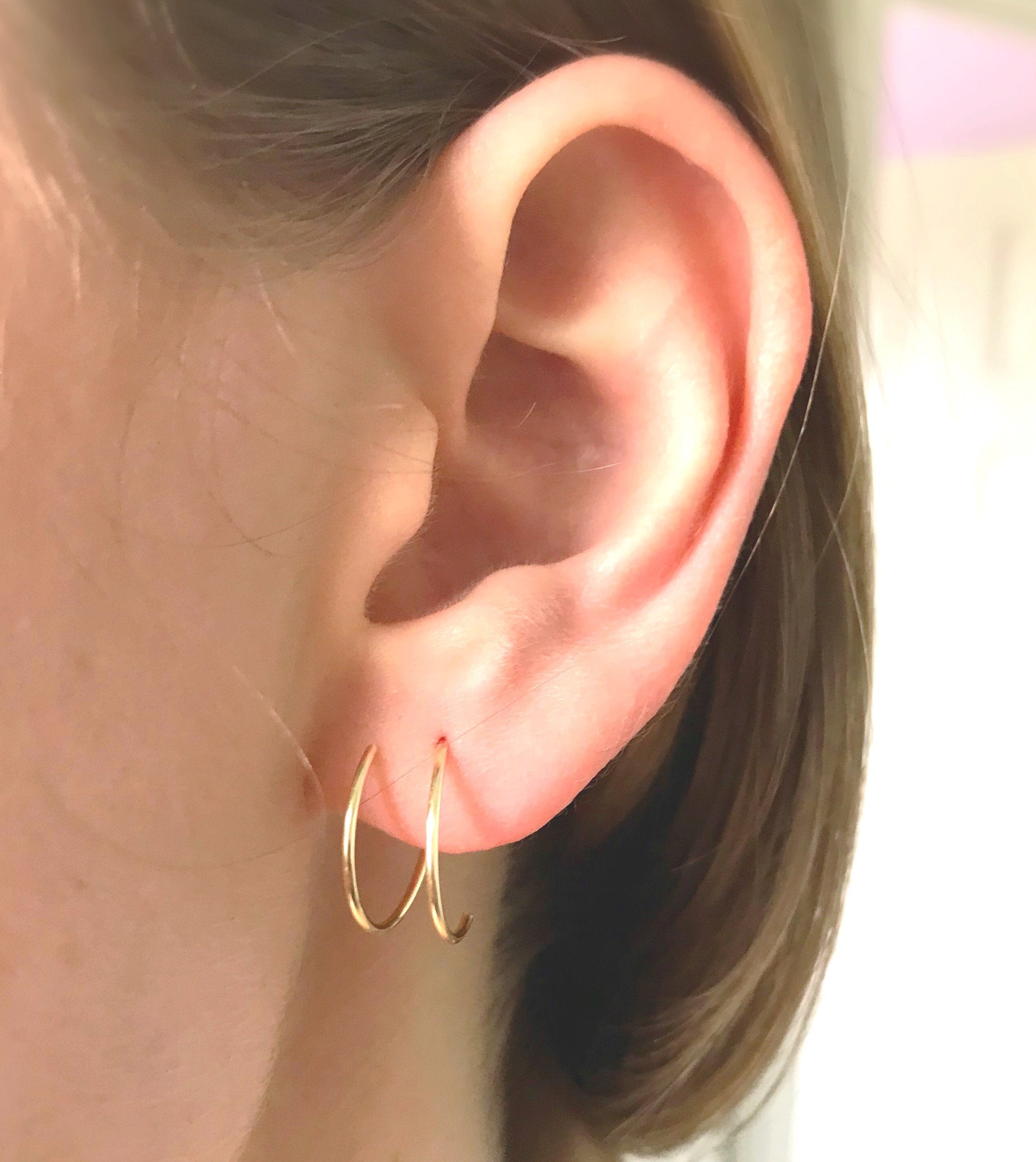 fake double hoop earrings